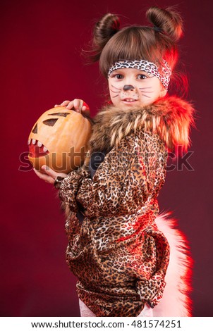 The girl cat on Halloween
