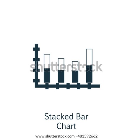 Vector Illustration Of Statistics Icon On Stacked Bar Chart In Trendy Flat Style. Statistics Isolated Icon For Web, Mobile And Infographics Design, EPS10.