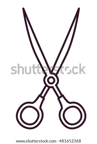 scissor instrument and silhouette icon. school and tools theme. Isolated design. Vector illustration