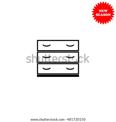 Nightstand vector icon isolated on white background.