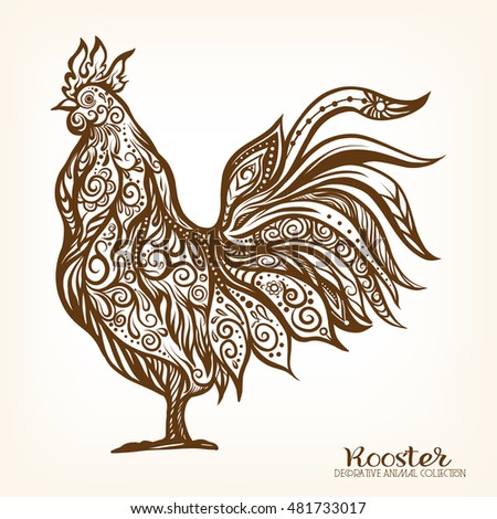  Rooster. Chinese New Year Symbol 2017 New Year.
 Vector illustration.