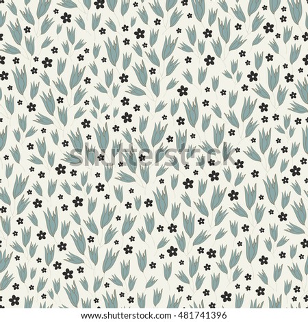 Stylish seamless colorful vector background with decorative tender flowers