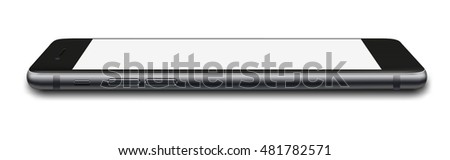 Smart phone in iphon 7 style with blank screen isolated on white background. Vector illustration. EPS10
