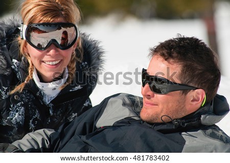 Young couple on winter vacation