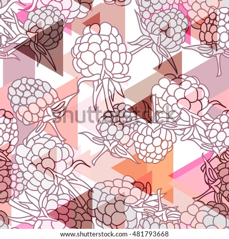 Abstract triangles, raspberry seamless pattern decorative geometric contemporary print, hipster trendy backdrop. Pink sienna maroon brown isolated on white background for site, blog, fabric. Vector