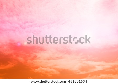 Cloudy pink sky abstract background ,vintage style color tone, sunset background out of focus
