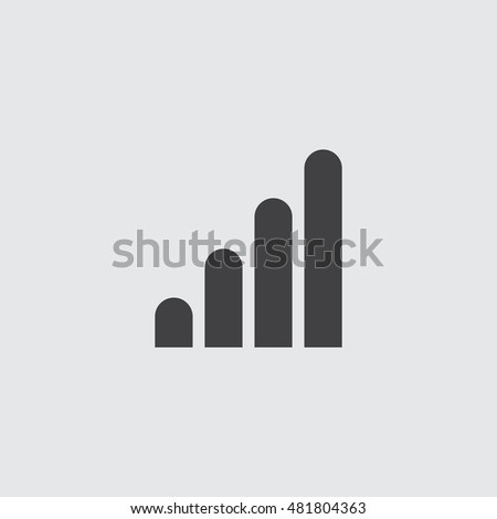 Radio signal level icon in a flat design in black color. Vector illustration eps10