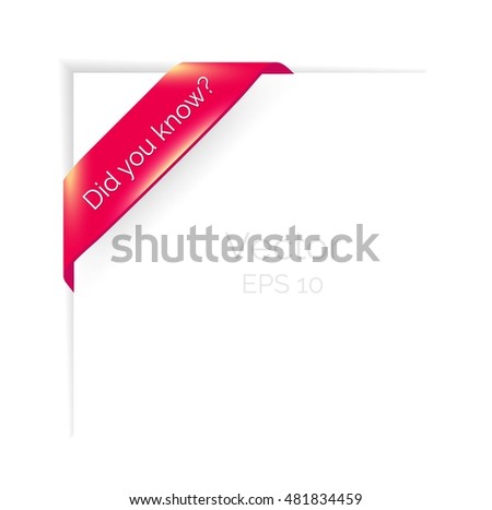 Did you know 	ribbon banner icon isolated on white background. Vector illustration