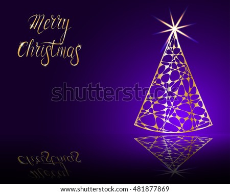 stylized vector Christmas tree on decorative background
