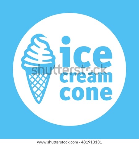 ice cream cone blue logotype