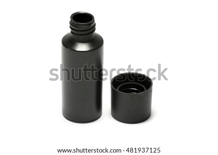 Plastic bottle of body care and beauty products / studio photography of plastic bottle for shampoo - isolated on white background 