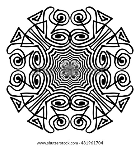 Decorative tunnel. Endless pattern with lines. Abstract geometric pattern. Abstract geometric tunnel