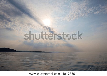 Early morning sky over the Mediterranean sea