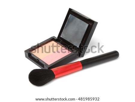 color blush brush on a white background