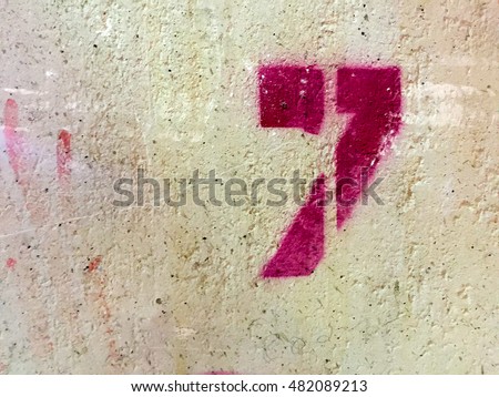 the number 7 on the wall