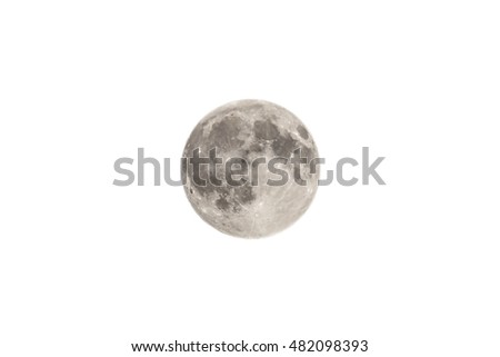 The Moon Isolated On White Background