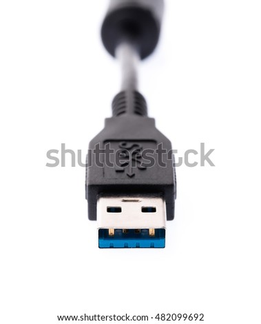 USB and USB3.0 Connector isolated on white background