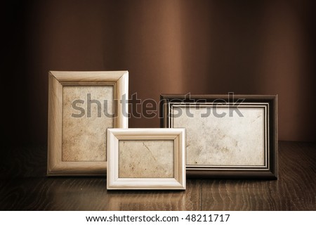 photo frames on red background