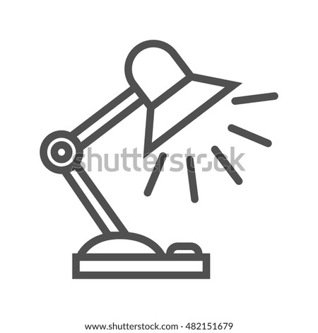 Reading-lamp Thin Line Vector Icon Isolated on the White Background.