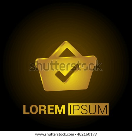 Paid cart 3D Golden Metallic Premium Royal Corporate Logo / Icon