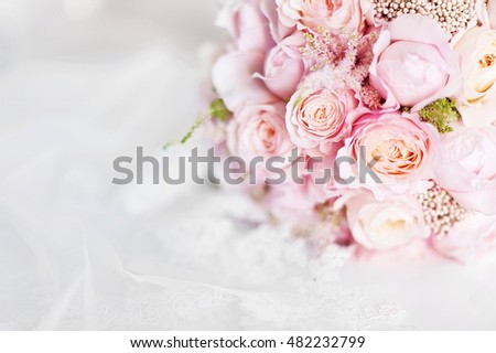 wedding bride's bouquet. picture with soft focus