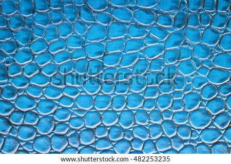 Blue crocodile leather imitation texture to background 