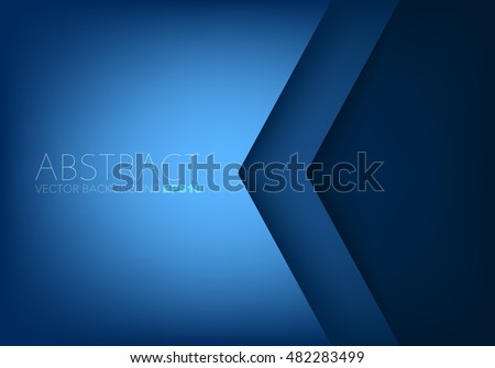 Blue angle arrow overlap vector background on space for text and message artwork design Royalty-Free Stock Photo #482283499