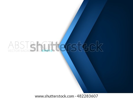 Blue angle arrow overlap vector background on white space for text and message artwork design