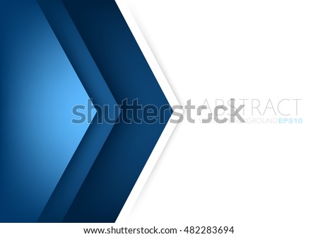 Blue angle arrow overlap vector background on white space for text and message artwork design