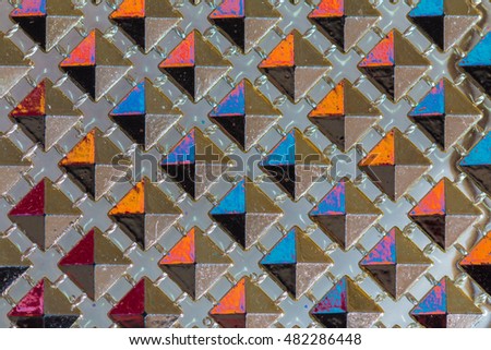 Top View , shape , form , texture , colorful pyramids .