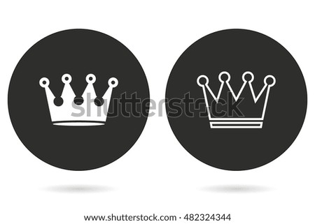 Crown vector icon. White illustration isolated on black background for graphic and web design.