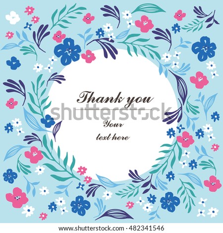 Floral cards. Hands Drawn textures. Wedding, anniversary, birthday, party invitations. Vector.