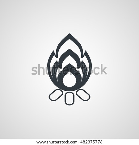 Fire Flame Logo design vector template silhouette. Creative Burn Elegant Bonfire Logotype concept icon.