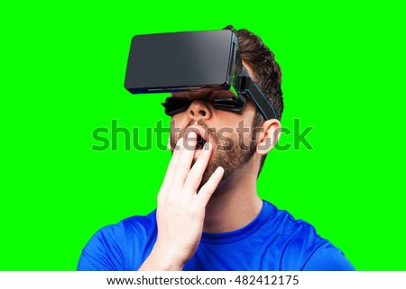 young man with virtual reality glasses