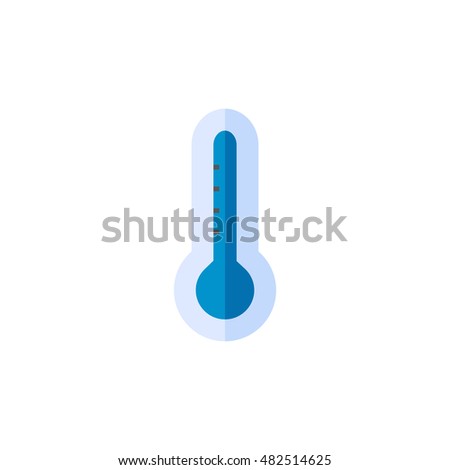 Digital thermometer icon in flat color style. Medical equipment health care doctor