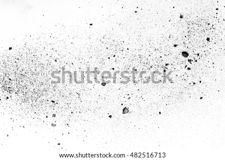 Black powder isolated on white background Royalty-Free Stock Photo #482516713