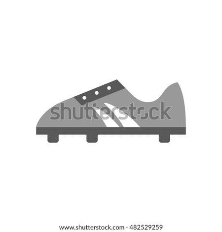 Soccer Shoe icon in flat color style. Sport football foot protection