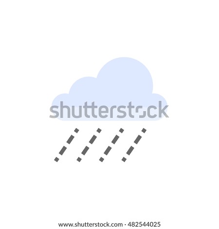 Rain cloud icon in flat color style. Season forecast