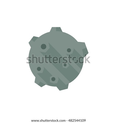 Planet  icon in flat color style. Surface, hole, alien 