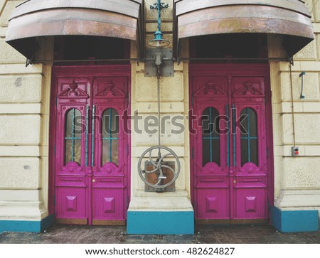 in steampunk style doors