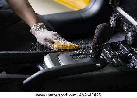 Car detailing series : Cleaning car interior Royalty-Free Stock Photo #482645425