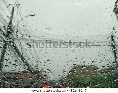 Drop water in raining day