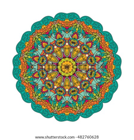 Mandala vector for art, coloring book, zendoodle. Hand drawn round zentangle for coloring book pages. Coloring mandala: invitation, t-shirt print, wedding card, scrapbooking and tattoo