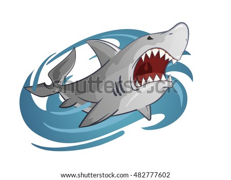 cartoon illustration of white shark
