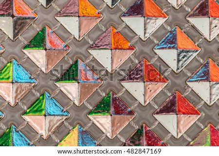 Top View , shape , form , texture , colorful pyramids
