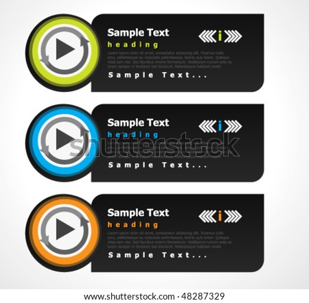 3 banner template with clipart