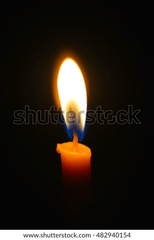 light candle burning in a black background