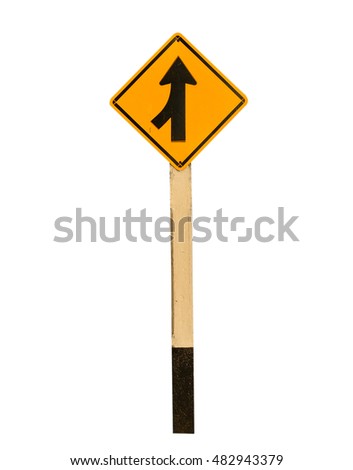 Traffic sign Lanes Merging Left isolated