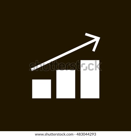 Business growing icon vector. Progress up clip art. Also useful as logo, silhouette and illustration.