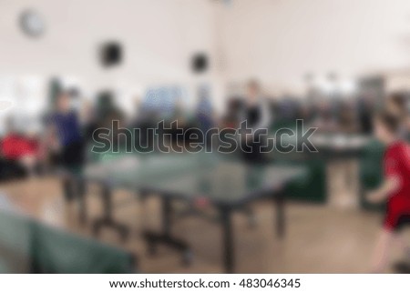People playing ping pong theme creative abstract blur background with bokeh effect